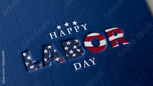 Happy labor day card with an american flag design