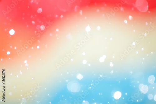 Abstract background with red, blue, and orange bokeh lights