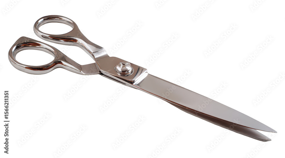 Fototapeta premium Stainless steel shears, angled view