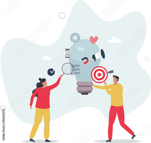 Marketing tips and tricks as advice from smart expert . character life .