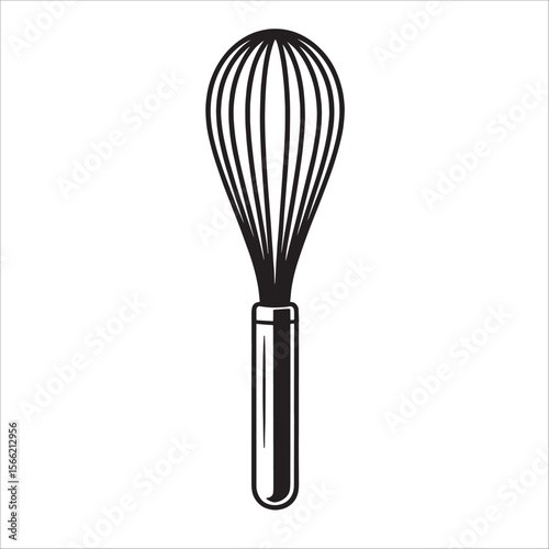 Minimalist Line Art of a Whisk