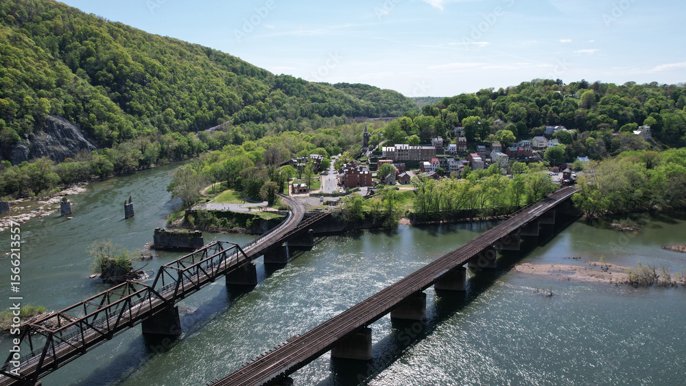 Fototapeta premium Harpers Ferry is the convergence point of Shenandoah River and Potomac River