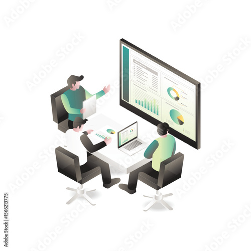 Teamwork Business Analytics with Dashboard Presentation in Office