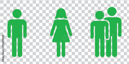 Green people icons male female