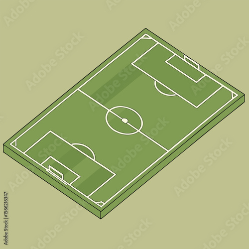 Isometric Soccer Field Illustration