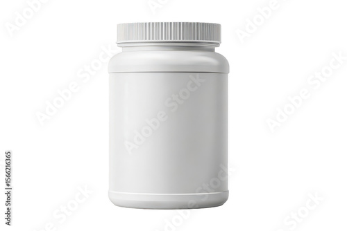 Blank white plastic jar with lid (6)