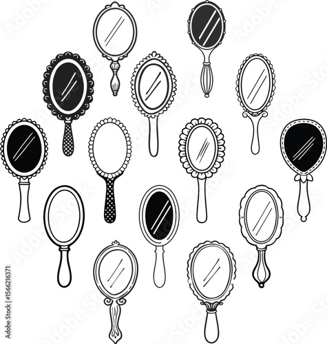 Hand Mirror Clipart Silhouette.