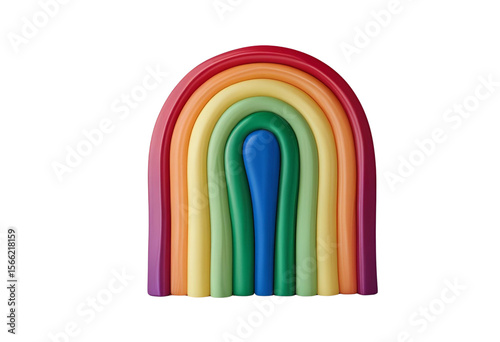 Rainbow segment isolated. Vivid color arc cut out for design display.