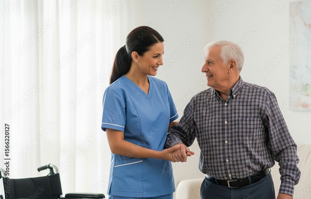 Obraz premium Elderly Care and Dementia Support in a Professional Healthcare Setting