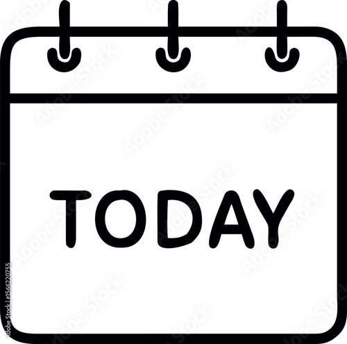 Vector art of a calendar page showing the word today, isolated on white background