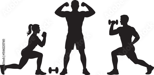 Cartoon Cat Doing Jumping Jacks Fitness Training Illustration in Black and White