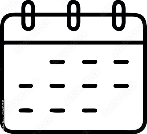 Vector art of a simple calendar icon isolated on white background represents scheduling and planning