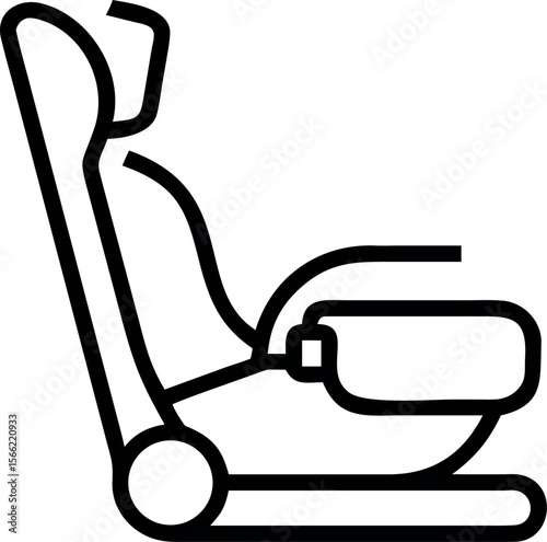Vector art of a car seat isolated on white background ensures child safety during transportation