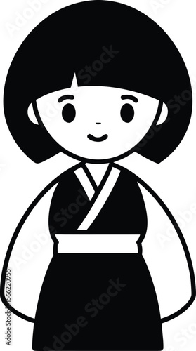 vector illustration of a cute girl