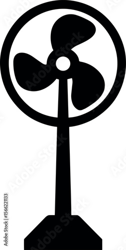 Fan vector black silhouette design