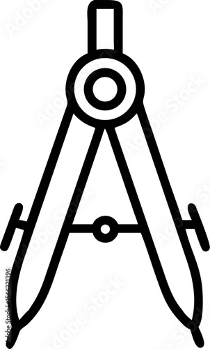 Vector art of a drawing compass is used for precise circles isolated on white background