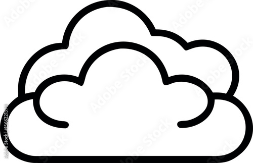 Vector art of fluffy cloud in the sky isolated on white background