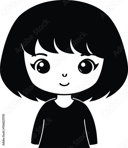 vector illustration of a cute girl