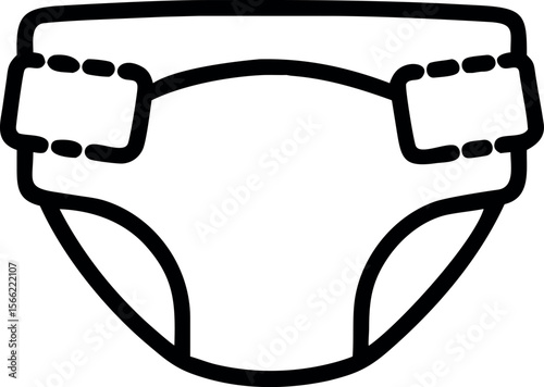 Vector art of a simple diaper isolated on white background is ready for a baby