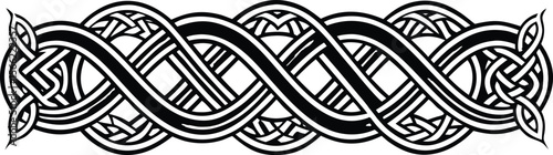 Intricate Celtic Knotwork Design in Black and White Vector Illustration
