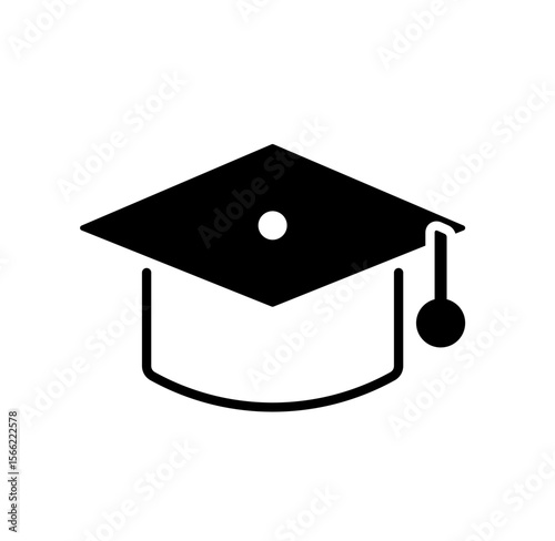 Graduation cap icon. vector. editable