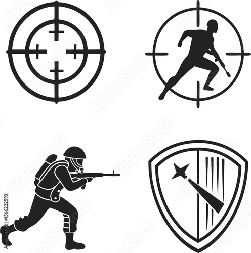 Vector silhouette illustration of a woman athlete playing hockey