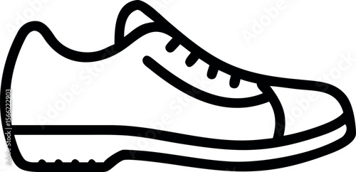 Vector art of a simple outline of a running shoe isolated on white background