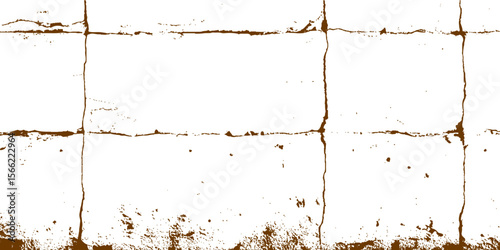 Aged Brick Wall Texture with Light Brown Cracks and Grid Pattern.