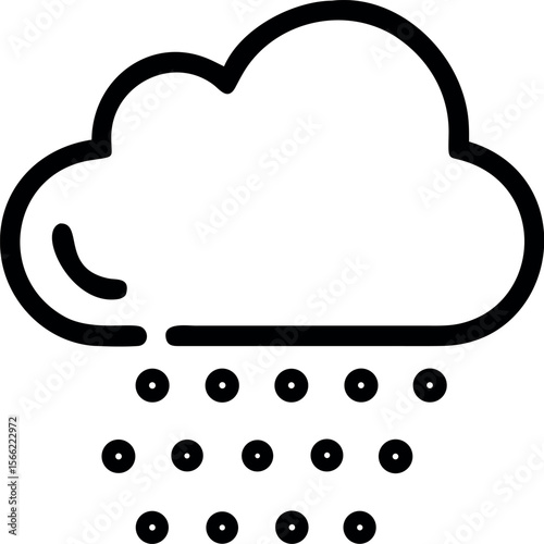 Illustration of a hail cloud isolated on white background