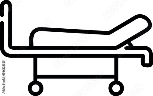 Vector art of a hospital stretcher isolated on white background
