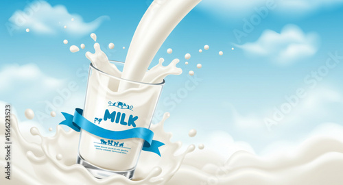 milk splash in glass