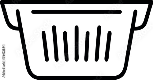 Vector art of a black and white colander isolated on white background is ready for draining