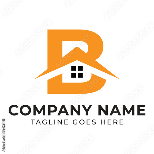 Creative Real Estate Logo Design Featuring Letter B and House Shape Unique and Eye Catching Branding for Real Estate