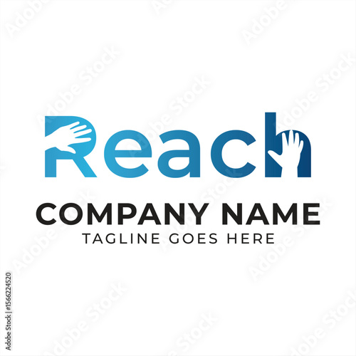 Helping Hands Reach Organization Logo Design for Compassion and Empowerment Initiatives and Community Support Resources