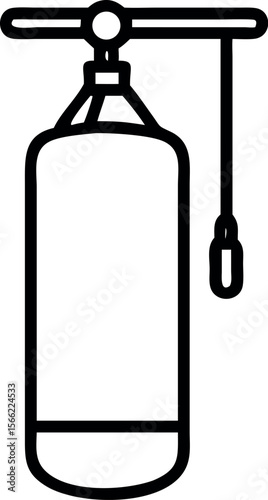 Illustration of a punching bag used for boxing training isolated on white background