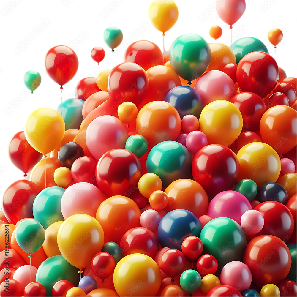 Colorful Balloons Pile Up Against Black Background Colorful Balloons Pile Up Against Black Background