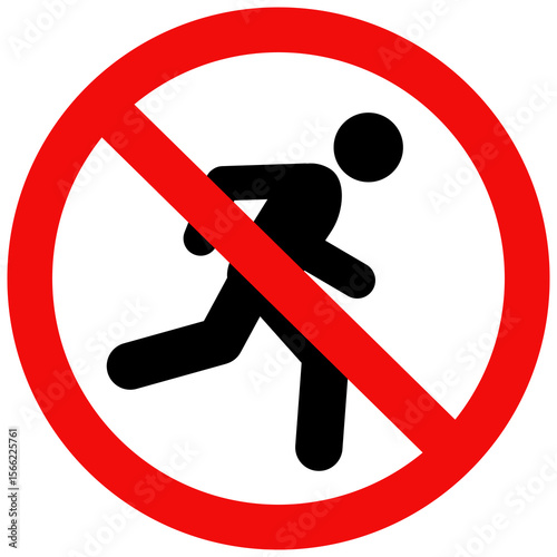 No running sign, Running not allowed in this area, Prohibition sign, Vector illustration design.