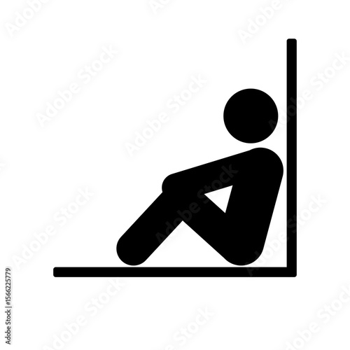 Man sitting on the ground icon. Vector illustration design
