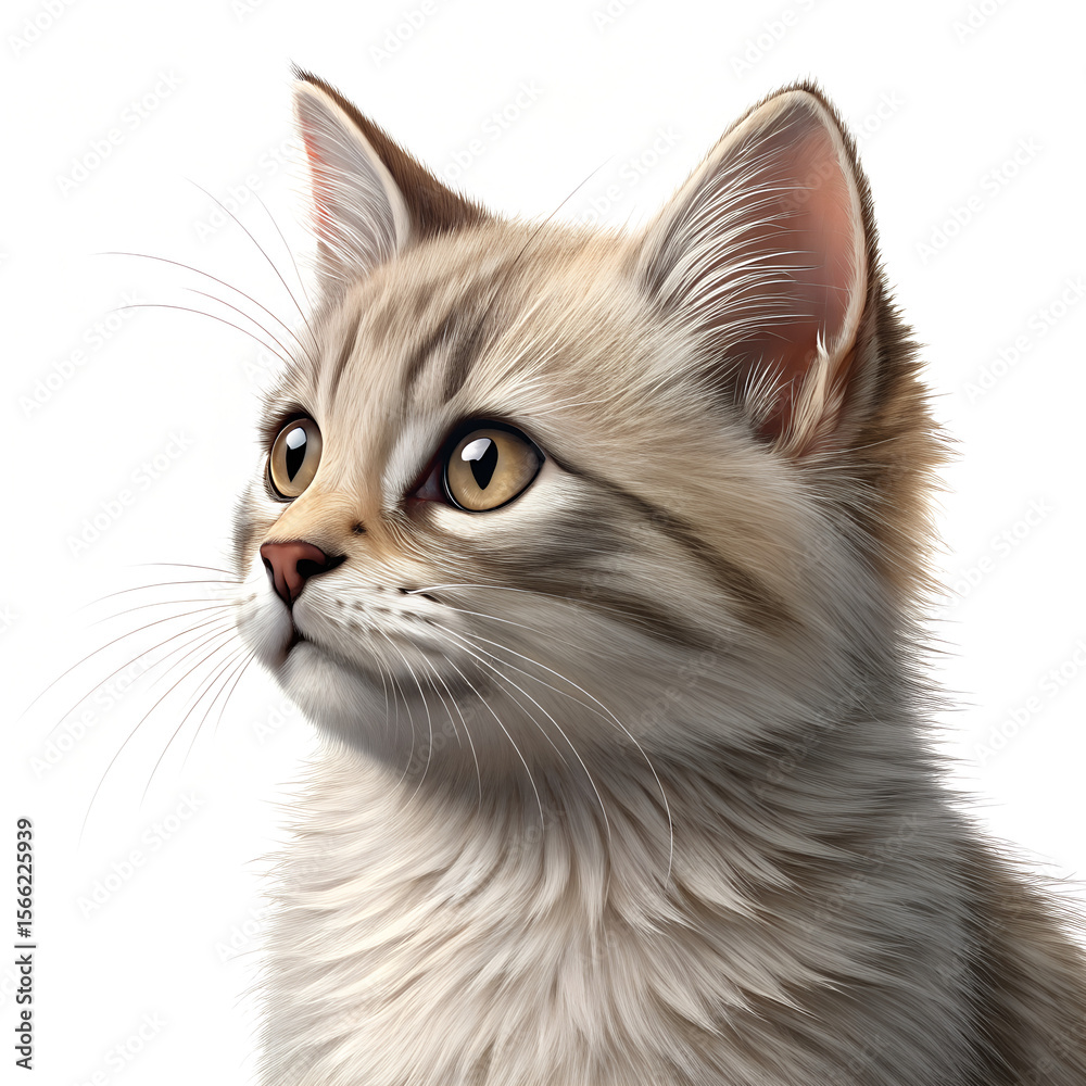 Fototapeta premium Cat 3d Closeup Shot