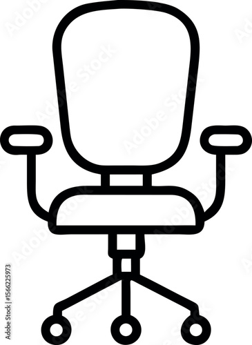 Vector art of a simple line drawing of an office chair