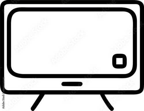 Vector art of a television set is isolated on white background, ready for viewing