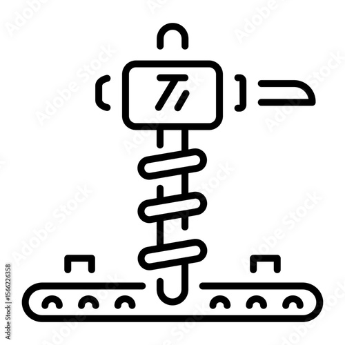 A linear style icon representing auger drill