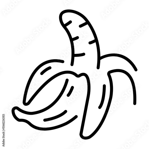 A linear style icon representing banana