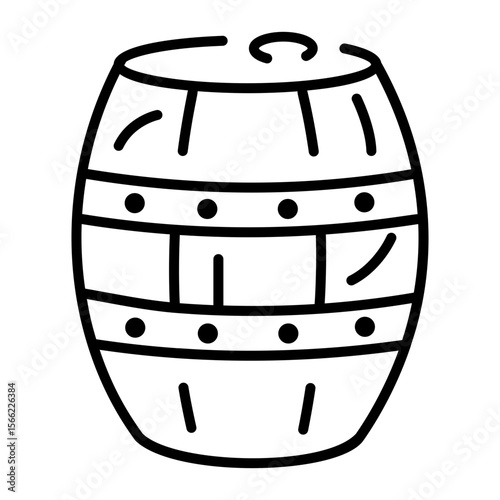 A line style icon showing barrel