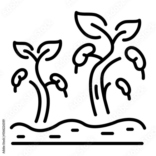 A line style icon showing bean sprouts