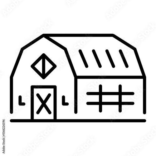 An outline style icon depicting barn roof