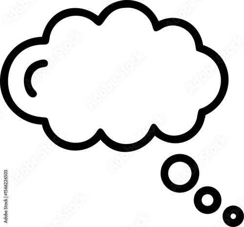 Vector art of a thought bubble is isolated on white background, representing thinking