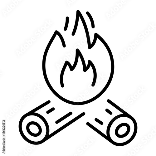 An outline style icon depicting firewood