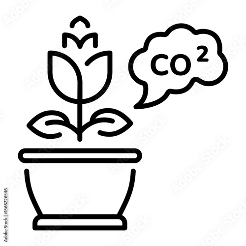 A linear style icon representing gas exchange