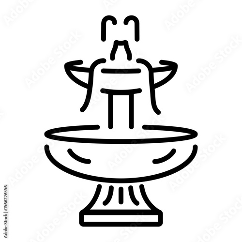 A line style icon showing fountain